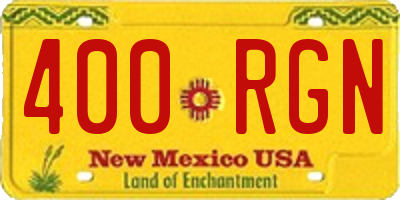 NM license plate 400RGN