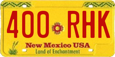 NM license plate 400RHK