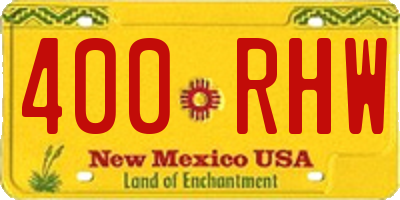 NM license plate 400RHW