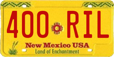 NM license plate 400RIL