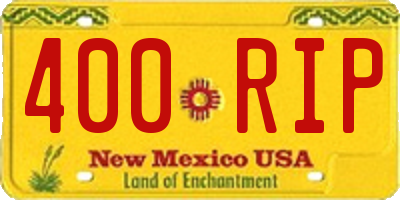NM license plate 400RIP