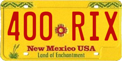 NM license plate 400RIX