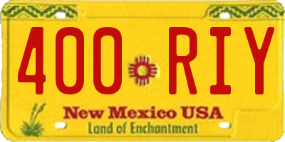 NM license plate 400RIY