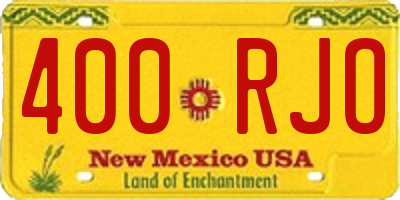 NM license plate 400RJO