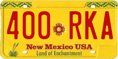 NM license plate 400RKA