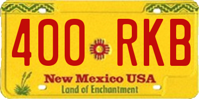 NM license plate 400RKB