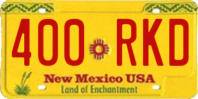 NM license plate 400RKD