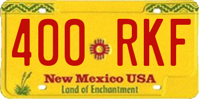 NM license plate 400RKF