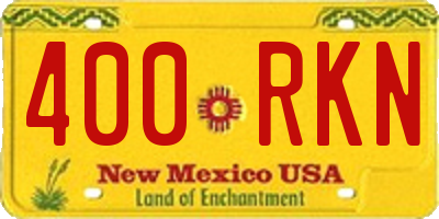 NM license plate 400RKN