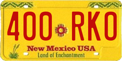NM license plate 400RKO