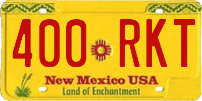 NM license plate 400RKT