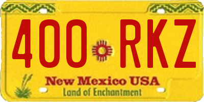 NM license plate 400RKZ