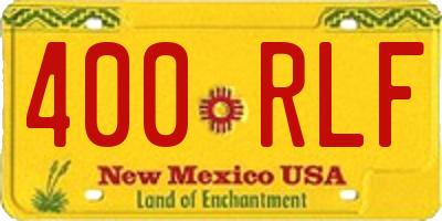 NM license plate 400RLF