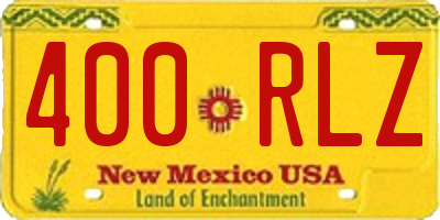 NM license plate 400RLZ