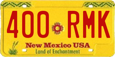 NM license plate 400RMK