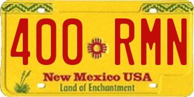 NM license plate 400RMN