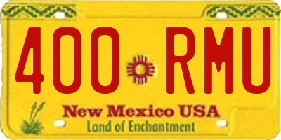 NM license plate 400RMU