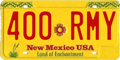 NM license plate 400RMY