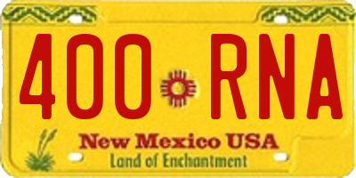 NM license plate 400RNA