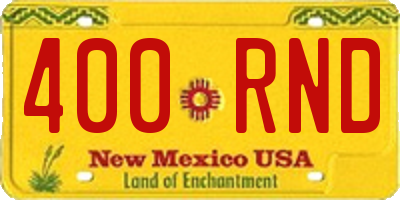 NM license plate 400RND