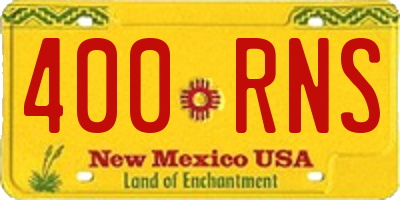 NM license plate 400RNS