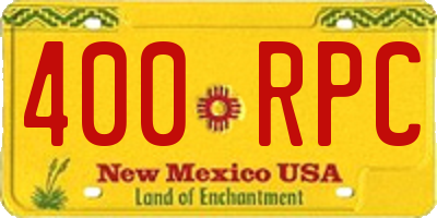 NM license plate 400RPC