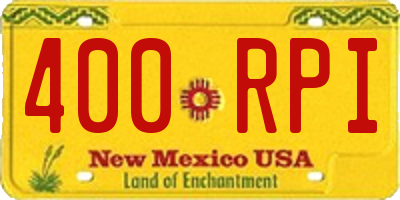 NM license plate 400RPI