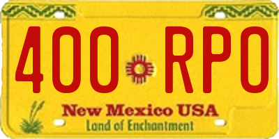 NM license plate 400RPO