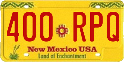 NM license plate 400RPQ