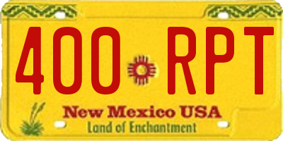 NM license plate 400RPT