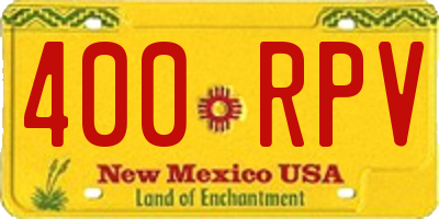 NM license plate 400RPV