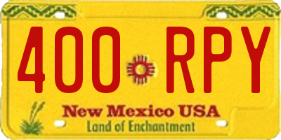 NM license plate 400RPY