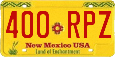 NM license plate 400RPZ