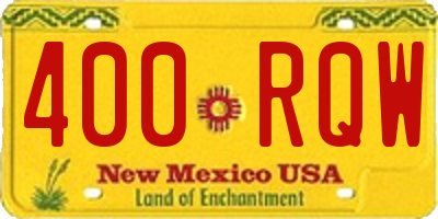 NM license plate 400RQW