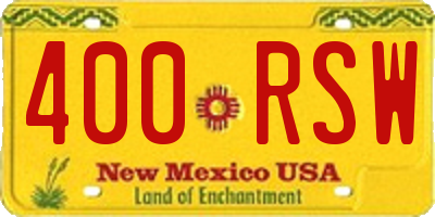 NM license plate 400RSW
