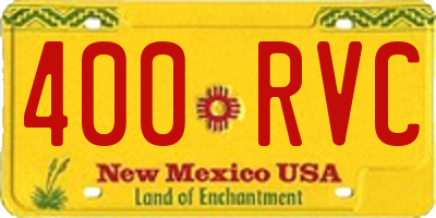 NM license plate 400RVC