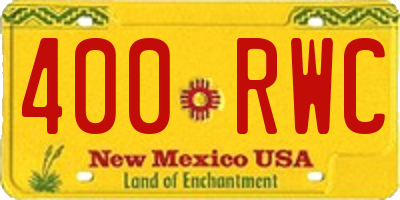 NM license plate 400RWC