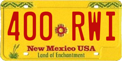 NM license plate 400RWI