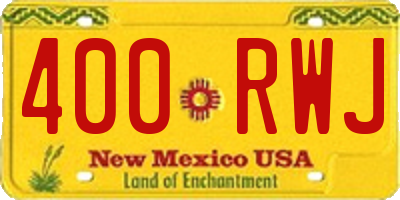 NM license plate 400RWJ