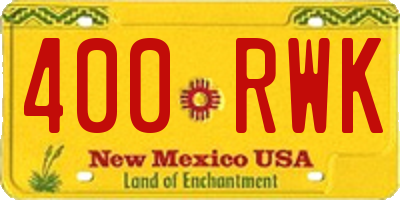 NM license plate 400RWK
