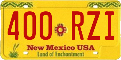 NM license plate 400RZI
