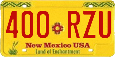 NM license plate 400RZU