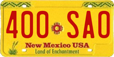 NM license plate 400SAO