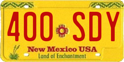 NM license plate 400SDY