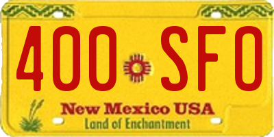 NM license plate 400SFO