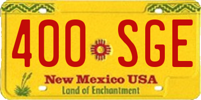 NM license plate 400SGE