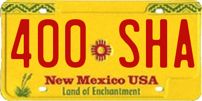 NM license plate 400SHA
