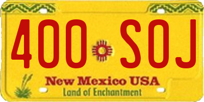 NM license plate 400SOJ