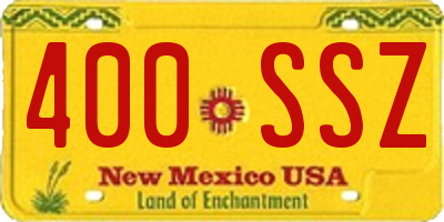 NM license plate 400SSZ