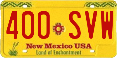 NM license plate 400SVW